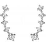 FREE Pearl Earrings With 14K Gold Plated Sterling Silver Post Crawler Earring Cuff Climber Earrings