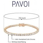 PAVOI 14K Gold Plated Cubic Zirconia Classic Tennis Bracelet | Gold Bracelets for Women | Size 6.5-7.5 Inch PAVOI 14K Gold Plated Cubic Zirconia Classic Tennis Bracelet | Gold Bracelets for Women | Size 6.5-7.5 Inch