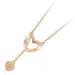 HXUJ 18K Yellow and Rose Gold Certified 0.04ct Round Natural Diamonds Cute Wedding/Romantic Jewelery and Jewelry Necklaces & Chokers Necklaces HXUJ 18K Yellow and Rose Gold Certified 0.04ct Round Natural Diamonds Cute Wedding/Romantic Jewelery and Jewelry Necklaces & Chokers Necklaces