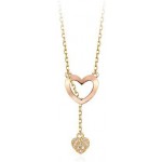 HXUJ 18K Yellow and Rose Gold Certified 0.04ct Round Natural Diamonds Cute Wedding/Romantic Jewelery and Jewelry Necklaces & Chokers Necklaces HXUJ 18K Yellow and Rose Gold Certified 0.04ct Round Natural Diamonds Cute Wedding/Romantic Jewelery and Jewelry Necklaces & Chokers Necklaces