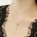 HXUJ 18K Yellow and Rose Gold Certified 0.04ct Round Natural Diamonds Cute Wedding/Romantic Jewelery and Jewelry Necklaces & Chokers Necklaces HXUJ 18K Yellow and Rose Gold Certified 0.04ct Round Natural Diamonds Cute Wedding/Romantic Jewelery and Jewelry Necklaces & Chokers Necklaces