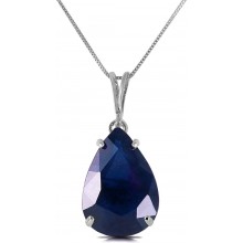 Galaxy Gold 14k 20" White Gold 4.65 Carat Teardrop Natural Sapphire Pendant Necklace